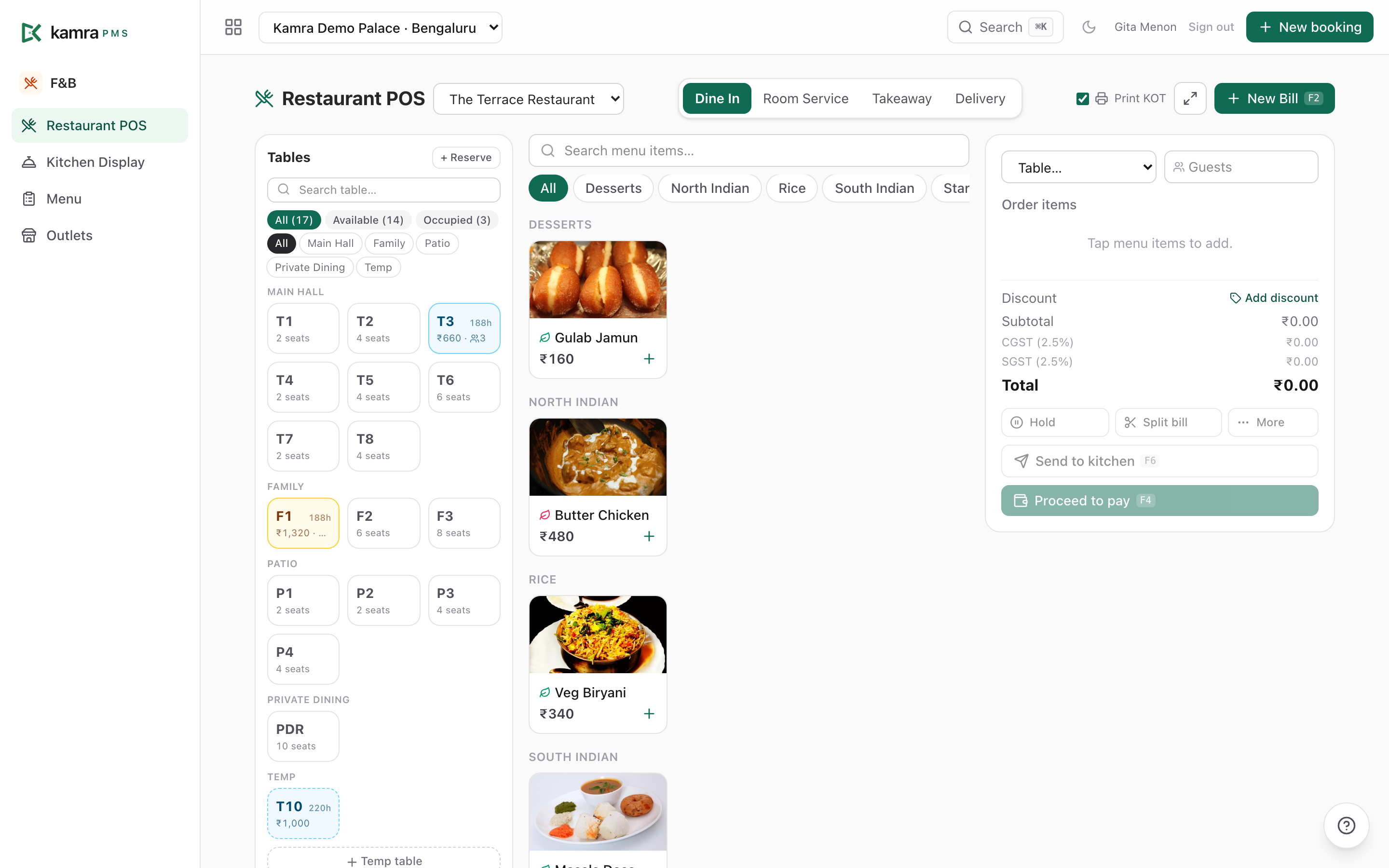 Restaurant POS with table map